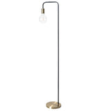 BRLCAITLINAB/FL Antique Brass and Black Metal Vintage Floor Lamp