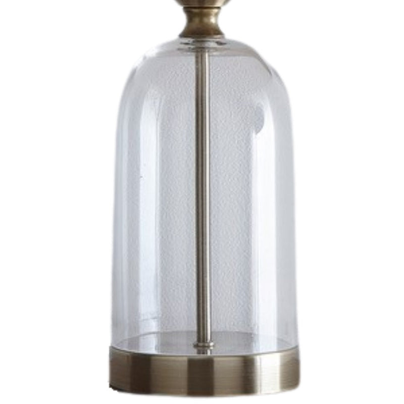 Clear Glass Bell Cloche Jar Dome Table Light