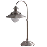 Britalia BRLCHESTERSN/TL Satin Nickel and Clear Glass Industrial Fisherman Table Lamp