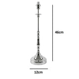 Contemporary polished chrome table lamp base without shade