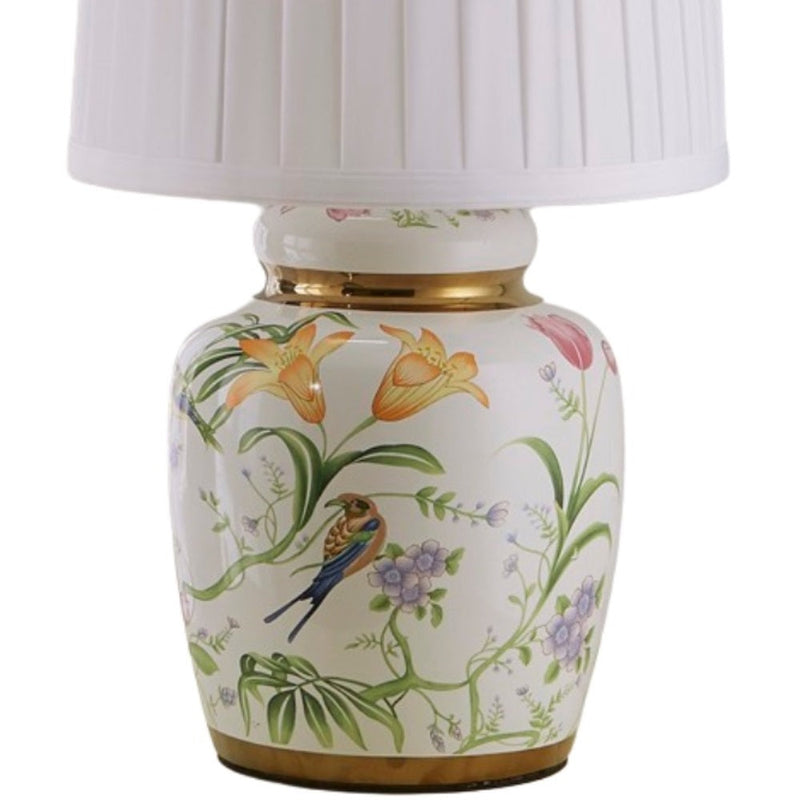 White Oriental Ceramic Table Lamp