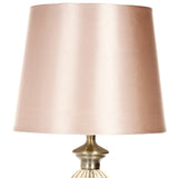 Champagne Faux Silk Shade Table Desk Lamp