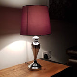 Silver Chrome & Smokey Glass Table Lamp