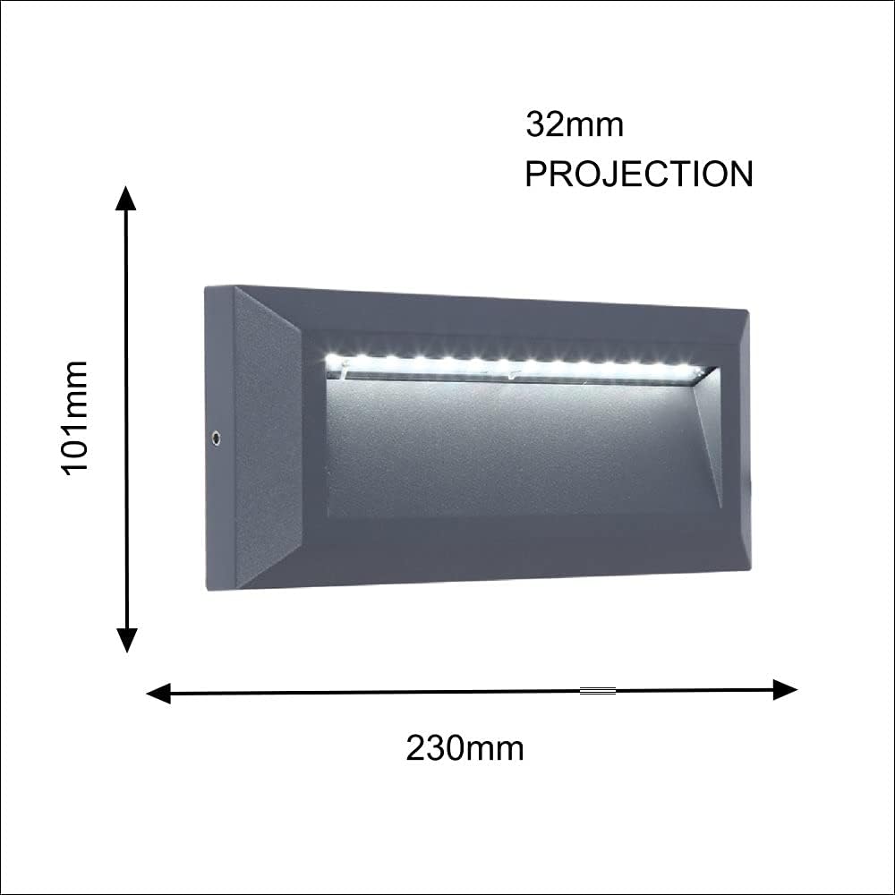 LED Anthracite Outdoor Rectangular Surface Mount Brick Down Light 10W ...