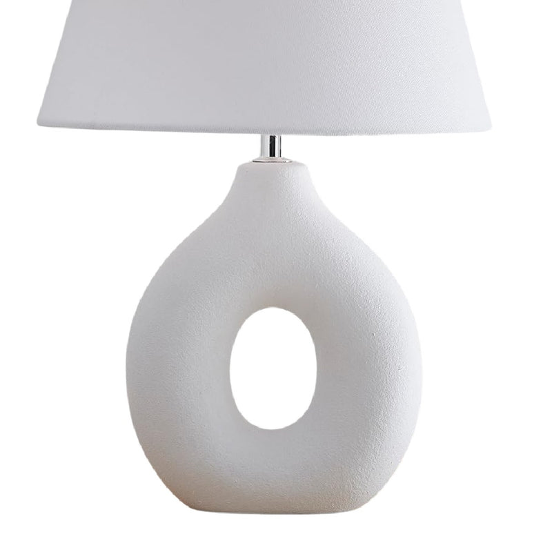 Britalia BRLGRACE/TLWS White Ceramic Modern Table lamp with White Cotton Shade