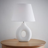 White Ceramic table Lamp with Shade