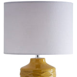 White Linen Drum Shade Table Lamp