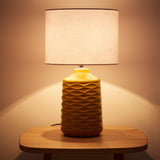 Yellow Ceramic & White Shade Table Light