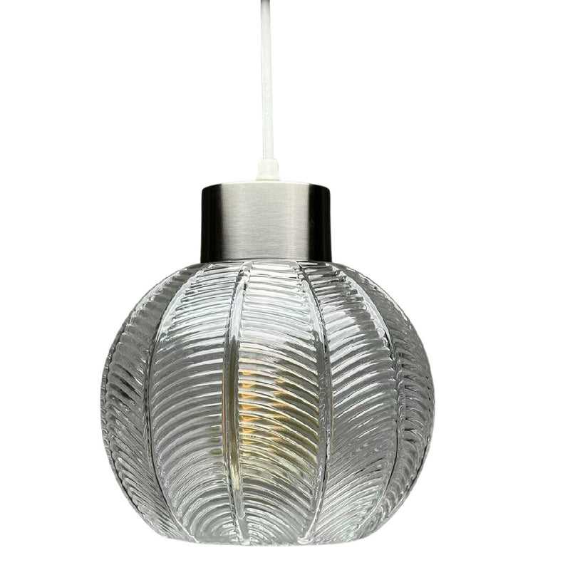 Clear Rib Glass Retro Pendant Light Shade