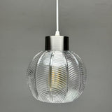 Vintage Silver & Clear Pendant Glass Shade
