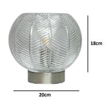 Brushed Chrome Table Lamp with Glass globe Shade