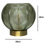 Green Vintage Glass Table Lamp