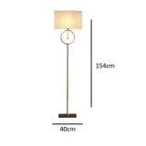 Gold Floor Lamp with Cream Rectangular Shade
