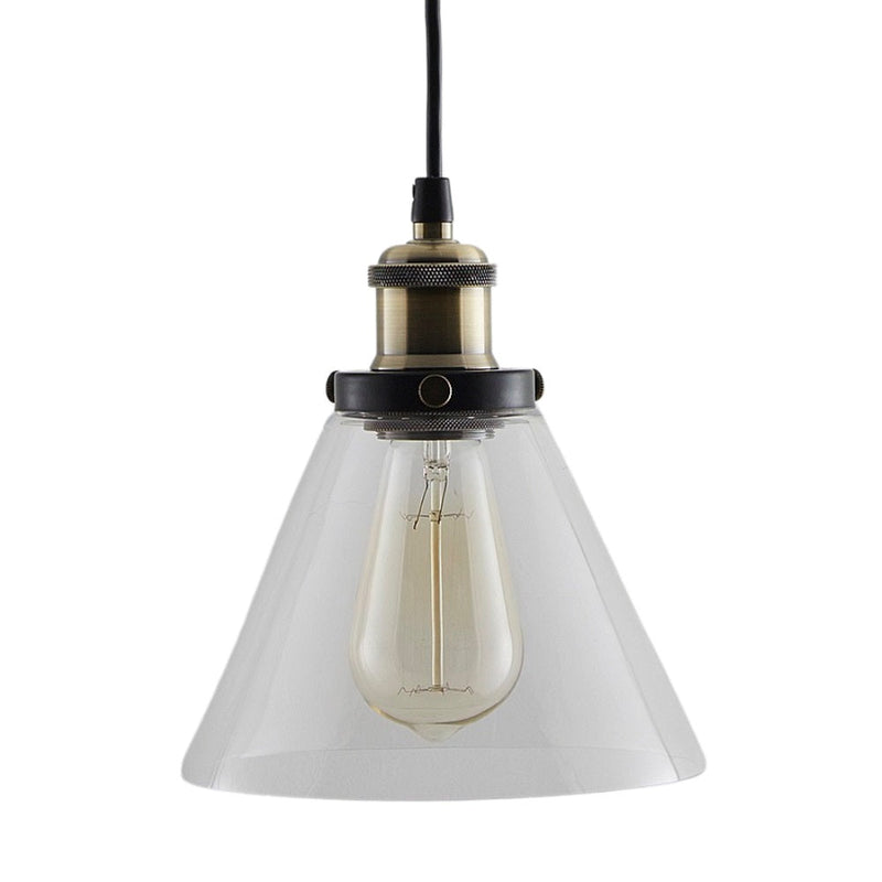 Clear Glass & Black Pendant Light