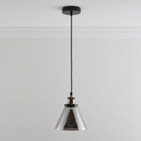 Smokey Pyramid Glass Retro Pendant Ceiling Light
