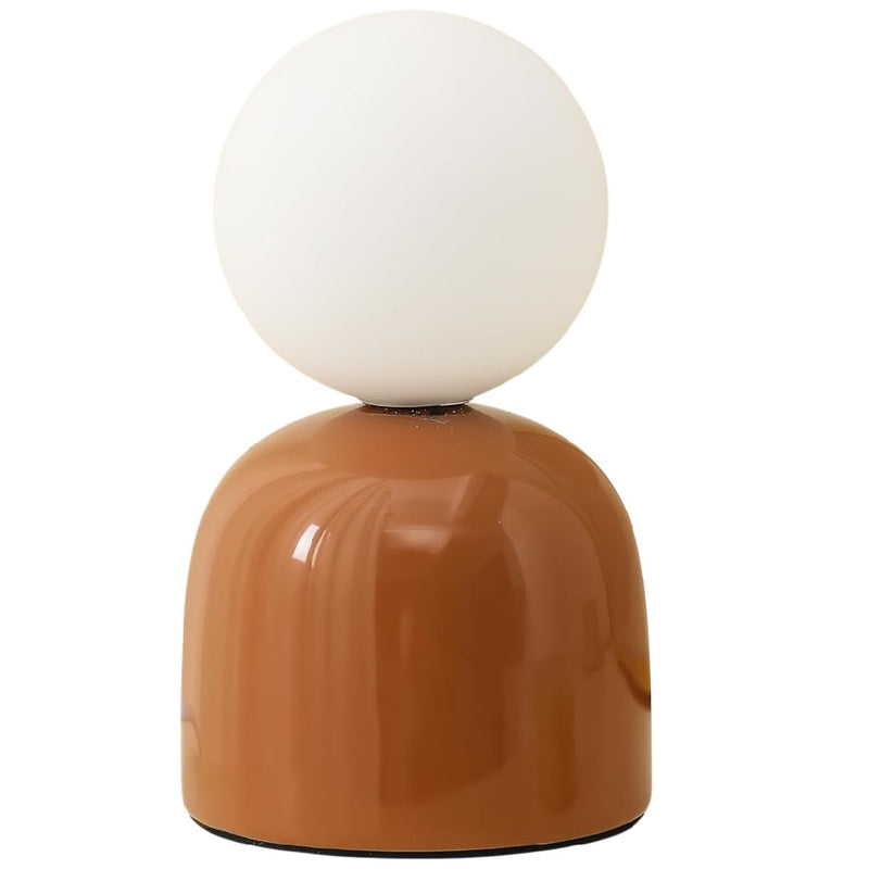 Britalia BRLMANILABN/TL Brown Ceramic Modern Table Lamp with Opal Ball Shade - 20cm Height