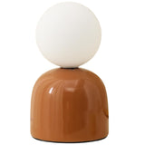 Britalia BRLMANILABN/TL Brown Ceramic Modern Table Lamp with Opal Ball Shade - 20cm Height