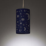 Navy Blue Moon and Stars Childrens Non Electric Easy Fit Pendant 220mm