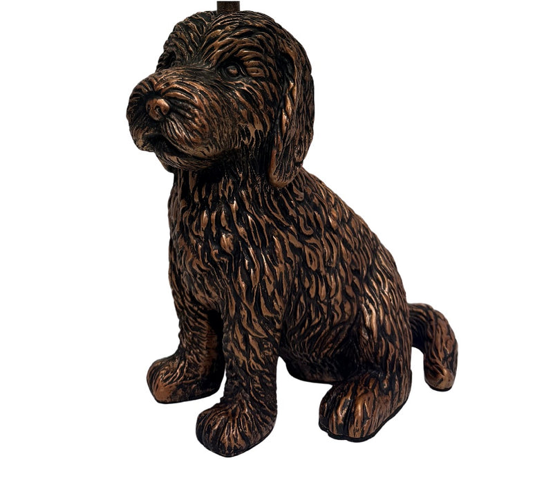 Bronze Dog Table Lamp with shade