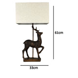 sika deer  table lamp with rectangular shade