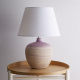 Cream and Purple Ceramic Table lamp with Shade