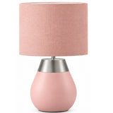 Britalia BRLTOCUPINK/TL Pink Touch Table Lamp with Pink Fabric Drum Shade - 30cm Height