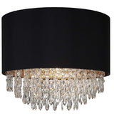 Black and Gold with Acrylic Crystal Droplets Vintage Easy Fit Chandelier Pendant Shade 38cm