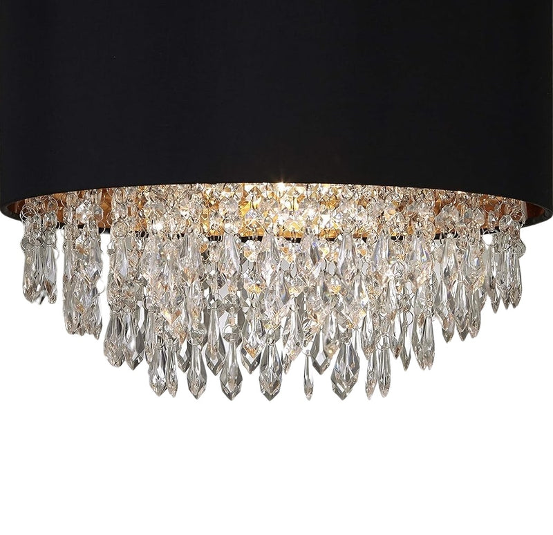 Black and Gold Crystal Chandelier