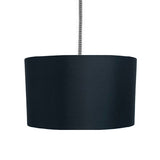 14" Black Vintage Fabric Drum Pendant & Floor Lamp Shade 36cm