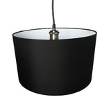 14" Black Fabric Easy Fit Pendant Shade