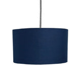 14" Navy Blue Vintage Fabric Drum Pendant & Floor Lamp Shade 36cm