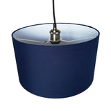 14" Navy Blue Fabric Easy Fit Pendant Shade