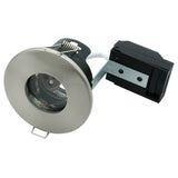 Brushed Chrome IP65 Bathroom Fire Rated Twist Lock GU10 Recessed Downlight