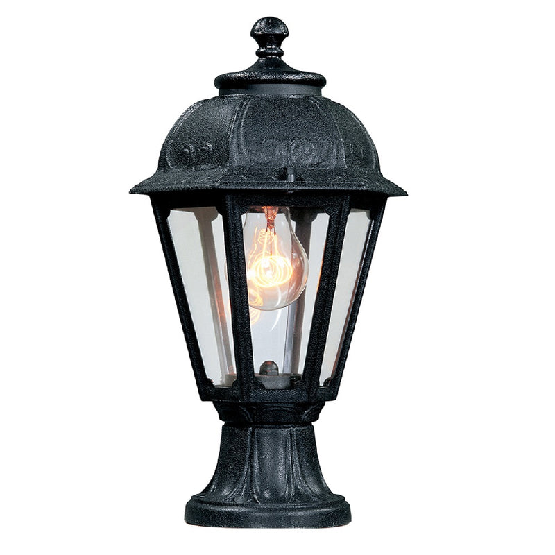 Britalia BRMIKROLOT-SABA Black Outdoor Traditional Vintage Lantern Pedestal Post Light