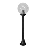 LED Black Outdoor Traditional Clear 25cm Globe Post Light 1000mm Coastal IP55