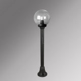 Black Outdoor Coastal Clear Globe Lantern Post Light 100cm