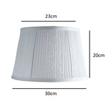 White Faux Silk Vintage Mushroom Pleated Tapered Lampshade 30cm