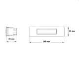 Nina 190 GY Grey Rectangle Recessed Light Dimensions