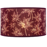 Britalia BRP107/12 BU Burgandy Bamboo Floral Design Fabric Vintage Easy Fit Non Electric Pendant &amp; Table Lamp Tapered Drum Shade - 30cm Diameter (12 Inch)