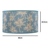 Blue bamboo shade for table lamp