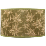Britalia BRP107/12 OL Olive Green Bamboo Floral Design Fabric Vintage Easy Fit Non Electric Pendant &amp; Table Lamp Tapered Drum Shade - 30cm Diameter (12 Inch)