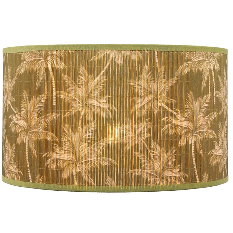 Lampshade with palm tree pattern in bamboo