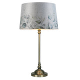 Grey Gray Vintage Round Drum Linen Table Lamp Shade