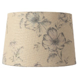 Britalia BRP905/12 NA Beige Linen with Navy Blue Floral Design Fabric Vintage Easy Fit Non Electric Pendant &amp; Table Lamp Tapered Drum Shade - 30cm Diameter (12 Inch)