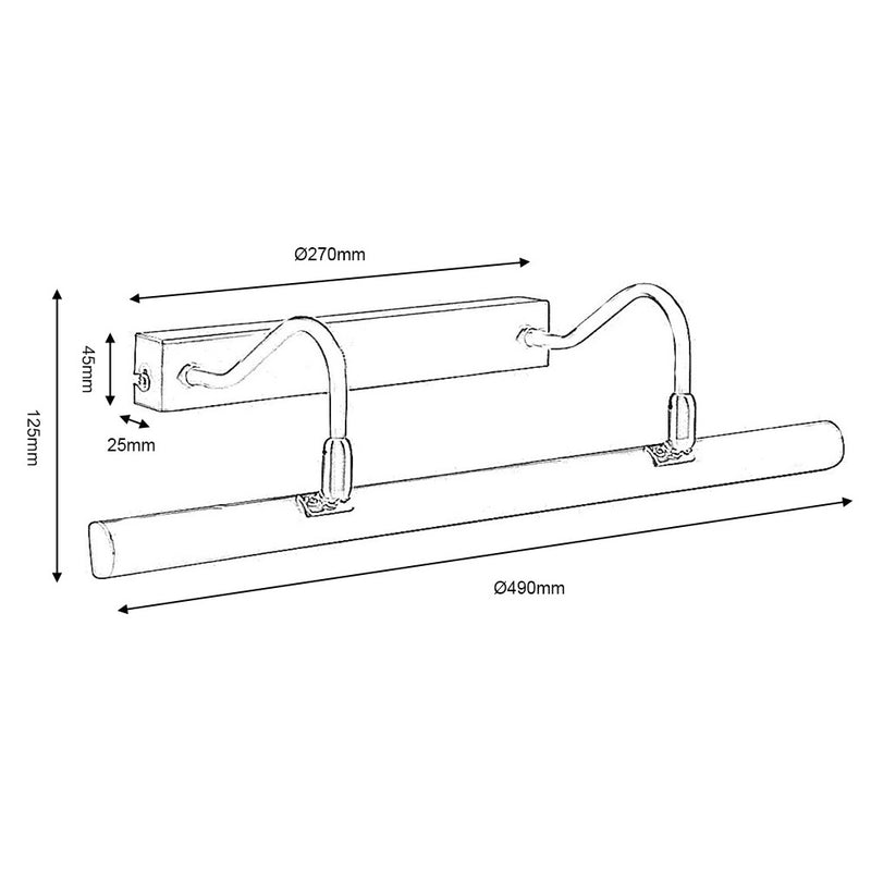 Satin Brass Double Arm Picture Light