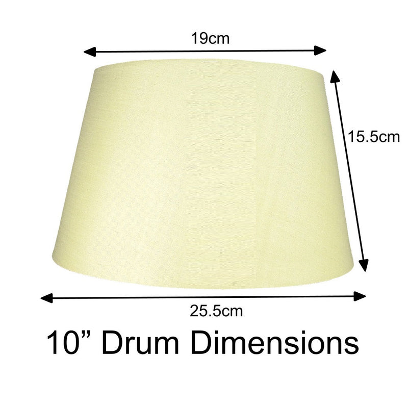 Loxton PMCD10ORG Burnt Orange 10" Rolled Edge Vintage Drum Cotton Fabric Lampshade
