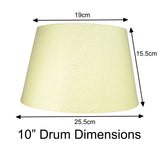 Loxton PMCD10ORG Burnt Orange 10" Rolled Edge Vintage Drum Cotton Fabric Lampshade