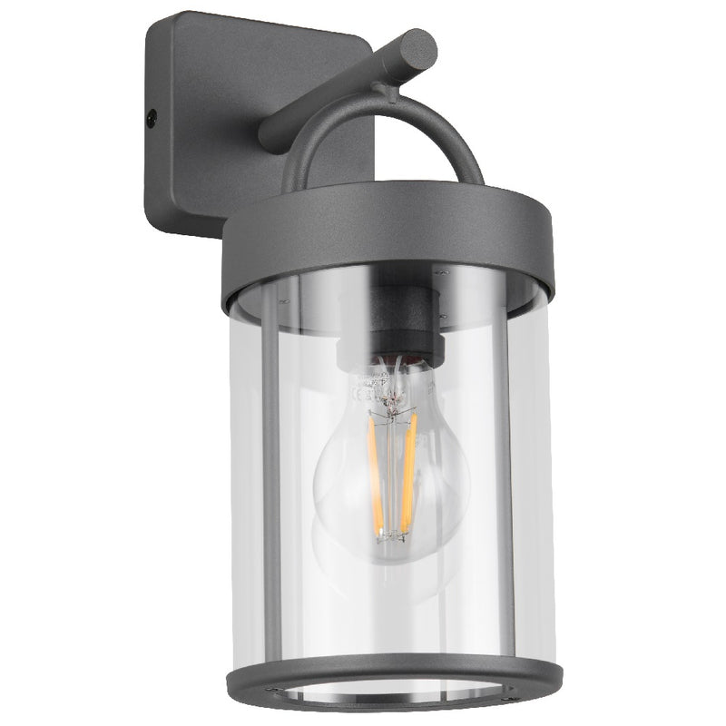 Britalia BR26476142 Anthracite Dark Grey Outdoor Vintage Down Lantern Wall Light IP44