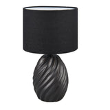 Britalia BR51771032 Black Ceramic Modern Wave Pattern Table Lamp with Black Shade