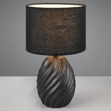 Black Ceramic Pottery Table Lamp